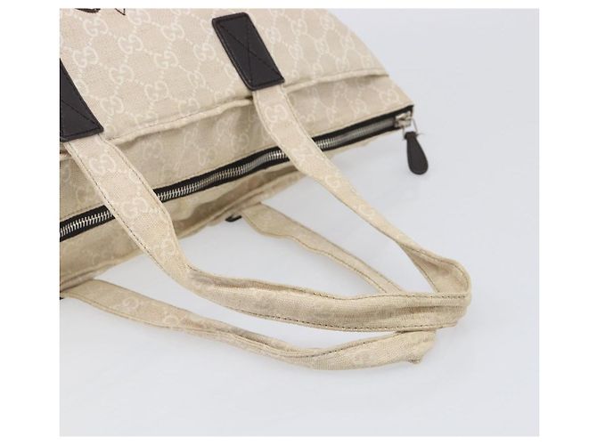 Borsa Tote GUCCI GG Canvas Museo Ivory Silver 283416 Auth 199855 Argento Crudo - vista 8