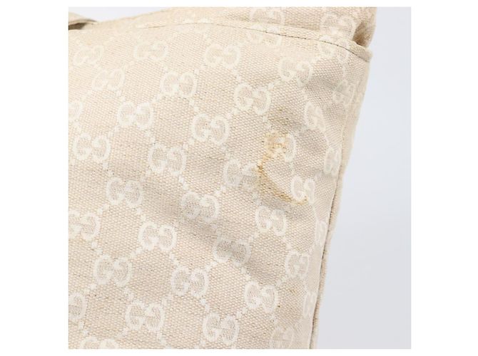 Borsa Tote GUCCI GG Canvas Museo Ivory Silver 283416 Auth 199855 Argento Crudo - vista 9