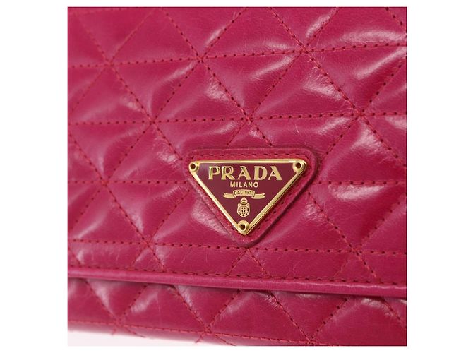 PRADA Langbeutel aus Leder Rosa Gold Auth 200115V Pink Golden - Ansicht 17