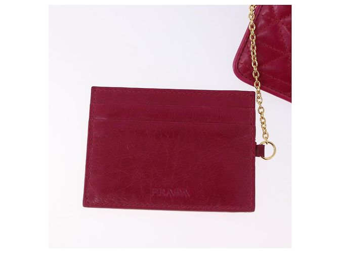 PRADA Langbeutel aus Leder Rosa Gold Auth 200115V Pink Golden - Ansicht 24