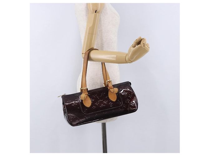 Borsa LOUIS VUITTON Monogram Vernis Rosewood Avenue Amarante M93510 LV Auth ka5975 Bordò - vista 23