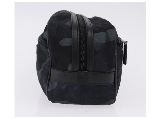 Borsa a pochette PRADA Nylon Navy Silver Auth hk4058 Argento Blu navy - vista 3