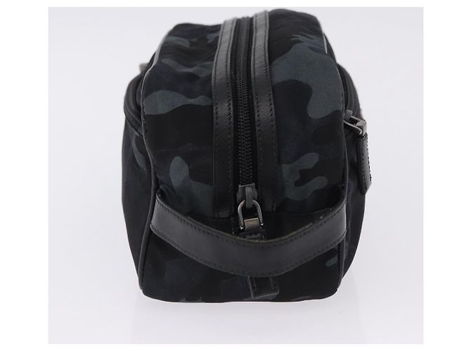 Borsa a pochette PRADA Nylon Navy Silver Auth hk4058 Argento Blu navy - vista 4