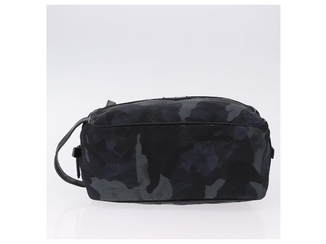 Borsa a pochette PRADA Nylon Navy Silver Auth hk4058 Argento Blu navy - vista 5