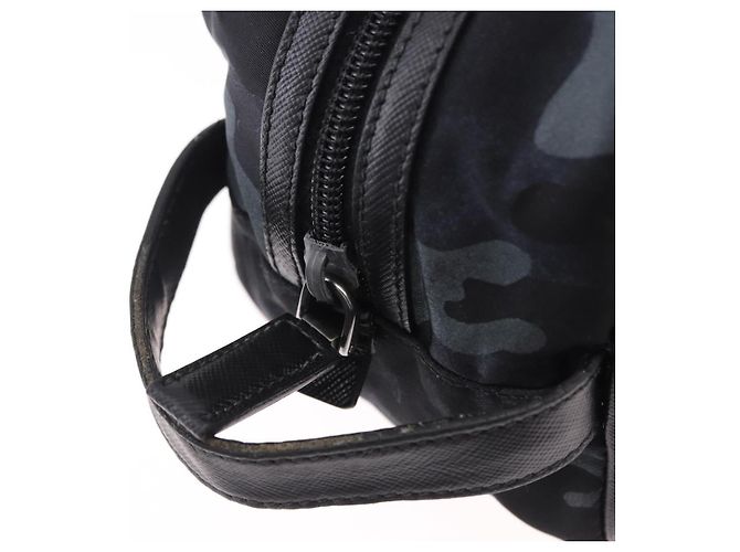 Borsa a pochette PRADA Nylon Navy Silver Auth hk4058 Argento Blu navy - vista 8