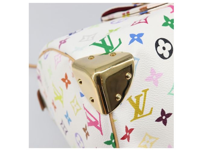 LOUIS VUITTON Monogram Multicolor Speedy 30 Hand Bag White M92643 Auth 200161SAV Bianco - vista 15