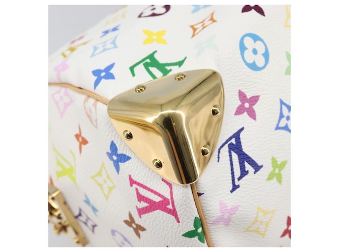 LOUIS VUITTON Monogram Multicolor Speedy 30 Hand Bag White M92643 Auth 200161SAV Bianco - vista 17