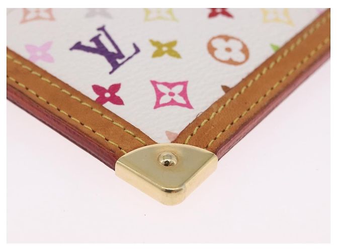 LOUIS VUITTON Multicolor Pochette Cles Coin Purse White M92655 LV Auth 202006A Bianco - vista 14