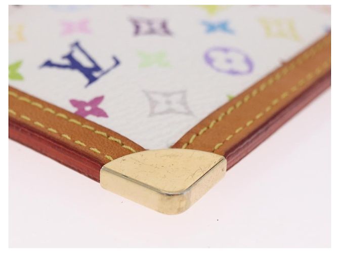 LOUIS VUITTON Multicolor Pochette Cles Coin Purse White M92655 LV Auth 202006A Bianco - vista 16