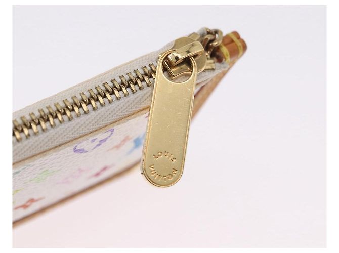 LOUIS VUITTON Multicolor Pochette Cles Coin Purse White M92655 LV Auth 202006A Bianco - vista 17