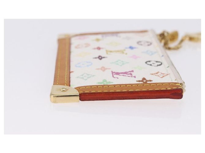 LOUIS VUITTON Multicolor Pochette Cles Coin Purse White M92655 LV Auth 202006A Bianco - vista 3