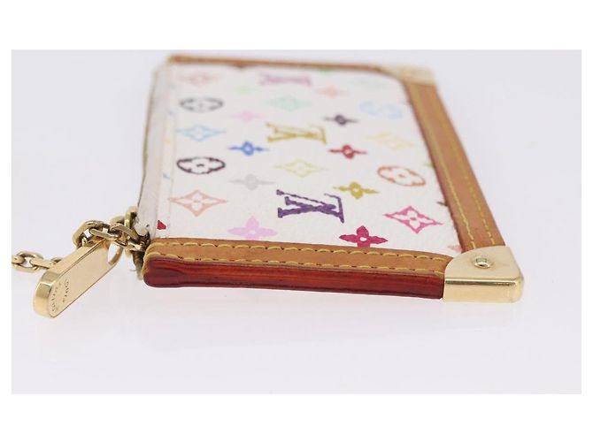 LOUIS VUITTON Multicolor Pochette Cles Coin Purse White M92655 LV Auth 202006A Bianco - vista 4