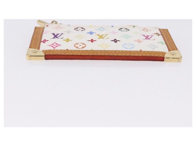 LOUIS VUITTON Multicolor Pochette Cles Coin Purse White M92655 LV Auth 202006A Bianco - vista 5