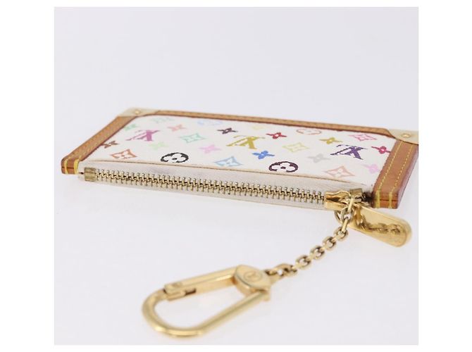 LOUIS VUITTON Multicolor Pochette Cles Coin Purse White M92655 LV Auth 202006A Bianco - vista 6