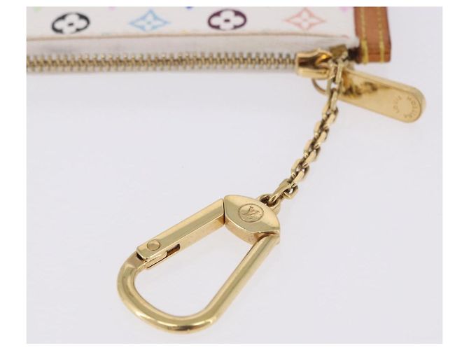 LOUIS VUITTON Multicolor Pochette Cles Coin Purse White M92655 LV Auth 202006A Bianco - vista 8