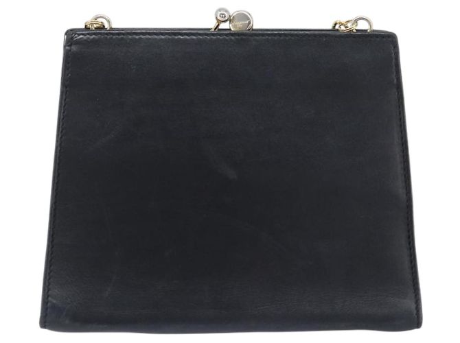 Borsa a tracolla Salvatore Ferragamo Vala Chain in pelle Navy Gold Auth 197700 D'oro Blu navy - vista 2