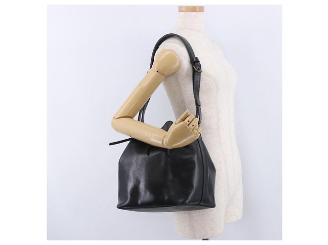 Borsa a tracolla LOUIS VUITTON Epi Petit Noe Nera M44102 LV Auth 197443 Nero - vista 23