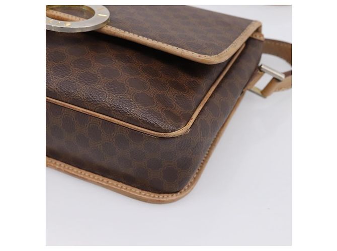 Céline Borsa a tracolla CELINE Macadam Canvas PVC Leather Brown Gold Auth bs36938 Marrone D'oro - vista 15