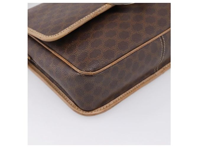 Céline Borsa a tracolla CELINE Macadam Canvas PVC Leather Brown Gold Auth bs36938 Marrone D'oro - vista 16