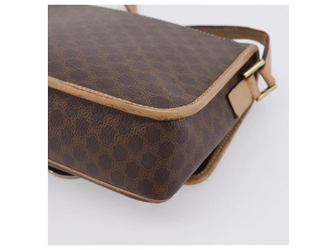 Céline Borsa a tracolla CELINE Macadam Canvas PVC Leather Brown Gold Auth bs36938 Marrone D'oro - vista 17