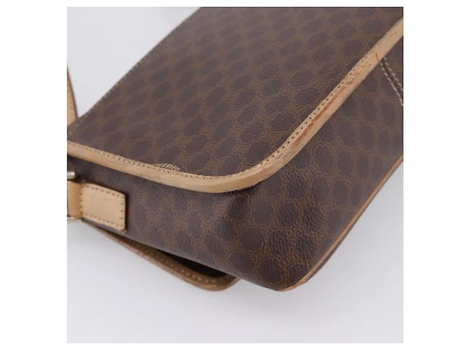 Céline Borsa a tracolla CELINE Macadam Canvas PVC Leather Brown Gold Auth bs36938 Marrone D'oro - vista 18