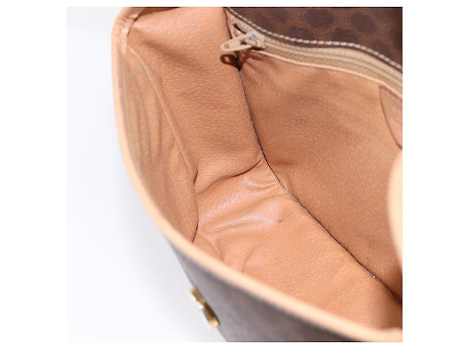 Céline Borsa a tracolla CELINE Macadam Canvas PVC Leather Brown Gold Auth bs36938 Marrone D'oro - vista 21