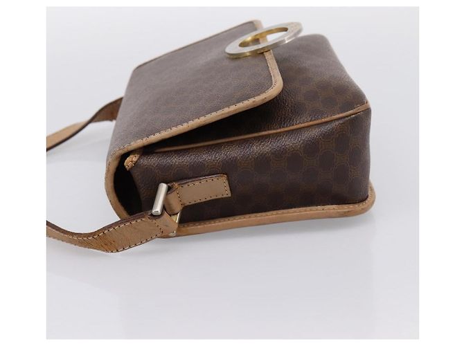 Céline Borsa a tracolla CELINE Macadam Canvas PVC Leather Brown Gold Auth bs36938 Marrone D'oro - vista 3