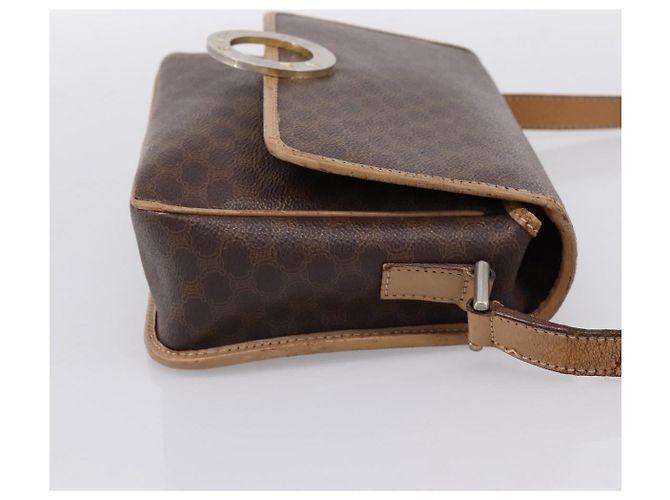 Céline Borsa a tracolla CELINE Macadam Canvas PVC Leather Brown Gold Auth bs36938 Marrone D'oro - vista 4
