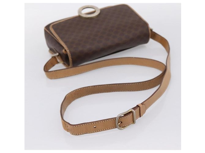 Céline Borsa a tracolla CELINE Macadam Canvas PVC Leather Brown Gold Auth bs36938 Marrone D'oro - vista 7