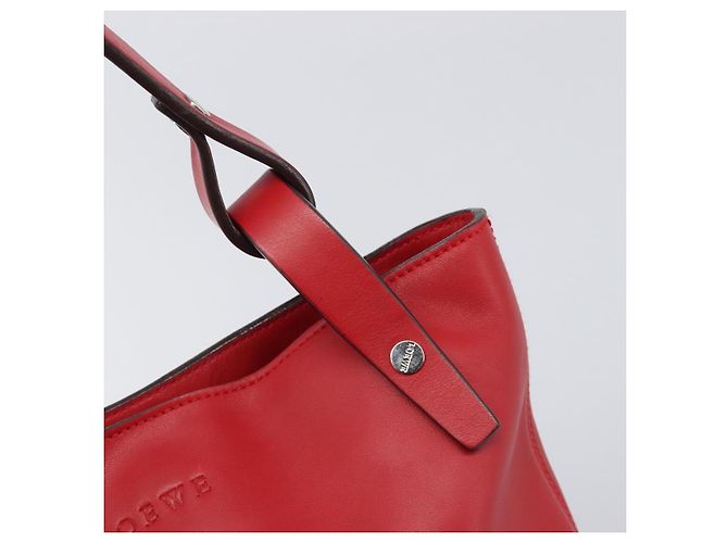Borsa a tracolla LOEWE in pelle rossa argento Auth bs36952A Rosso - vista 10