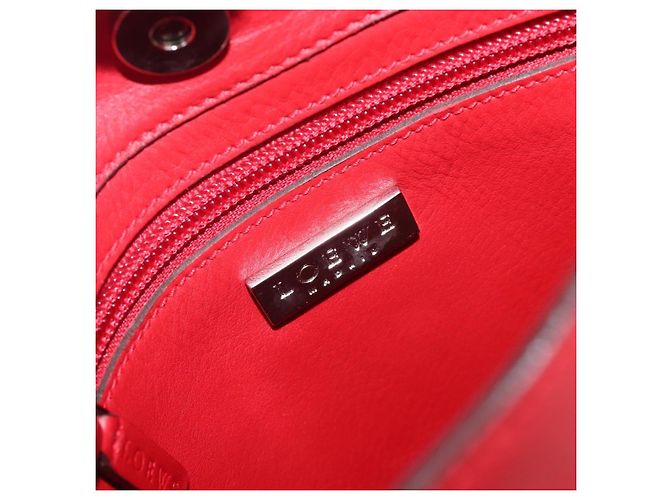 Borsa a tracolla LOEWE in pelle rossa argento Auth bs36952A Rosso - vista 18