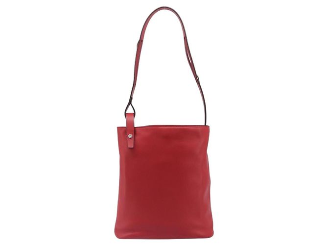 Borsa a tracolla LOEWE in pelle rossa argento Auth bs36952A Rosso - vista 2