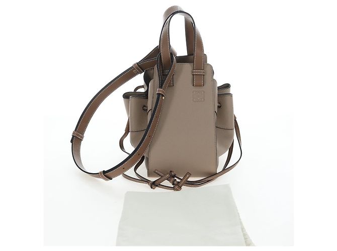 Borsa a mano LOEWE Hammock Small in pelle 2way Beige Tono Oro Auth 200149V - vista 12