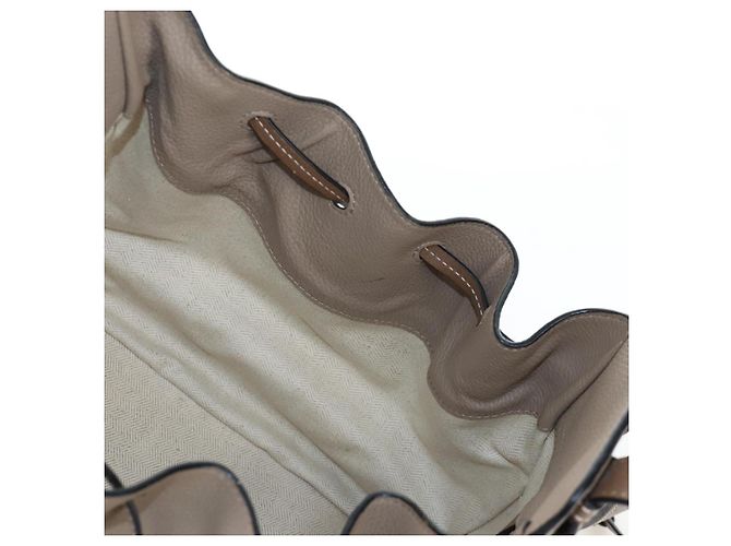 Borsa a mano LOEWE Hammock Small in pelle 2way Beige Tono Oro Auth 200149V - vista 24