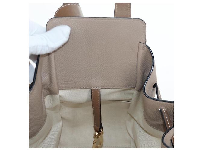 Borsa a mano LOEWE Hammock Small in pelle 2way Beige Tono Oro Auth 200149V - vista 26
