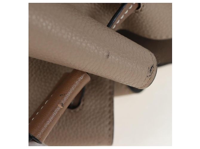 Borsa a mano LOEWE Hammock Small in pelle 2way Beige Tono Oro Auth 200149V - vista 6