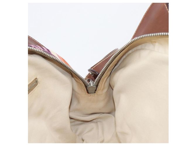Borsa a mano Miu Miu Canvas Purple Brown Auth 199357A Marrone Porpora - vista 20