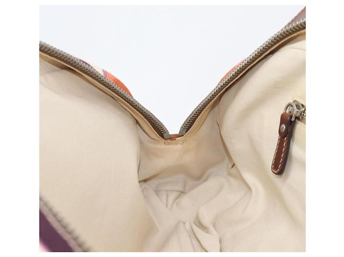 Borsa a mano Miu Miu Canvas Purple Brown Auth 199357A Marrone Porpora - vista 21