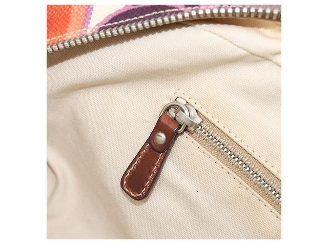 Borsa a mano Miu Miu Canvas Purple Brown Auth 199357A Marrone Porpora - vista 22