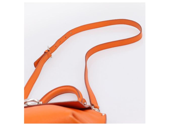 Borsa Salvatore Ferragamo Sofia Gancini in pelle 2way Orange Silver Auth 201941A Argento Arancione - vista 14