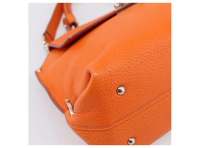 Borsa Salvatore Ferragamo Sofia Gancini in pelle 2way Orange Silver Auth 201941A Argento Arancione - vista 15