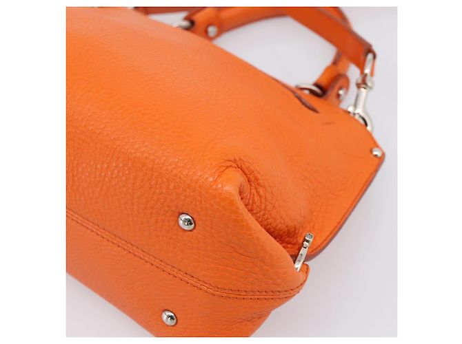 Borsa Salvatore Ferragamo Sofia Gancini in pelle 2way Orange Silver Auth 201941A Argento Arancione - vista 16