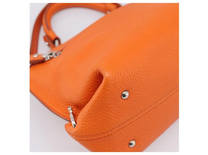 Borsa Salvatore Ferragamo Sofia Gancini in pelle 2way Orange Silver Auth 201941A Argento Arancione - vista 17