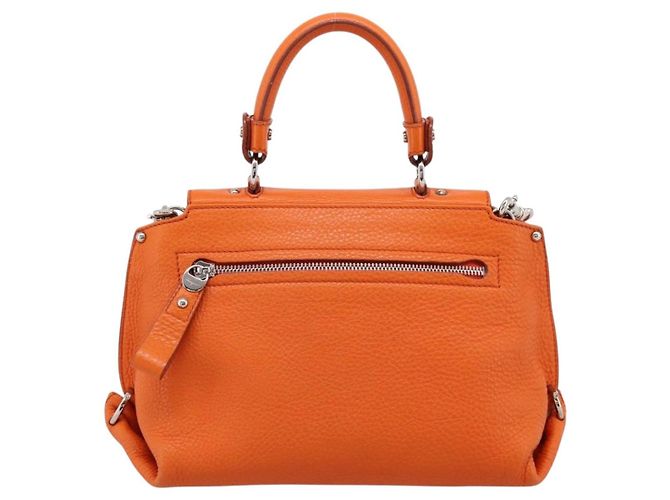 Borsa Salvatore Ferragamo Sofia Gancini in pelle 2way Orange Silver Auth 201941A Argento Arancione - vista 2