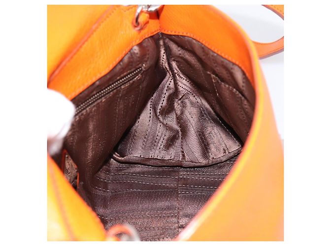 Borsa Salvatore Ferragamo Sofia Gancini in pelle 2way Orange Silver Auth 201941A Argento Arancione - vista 20