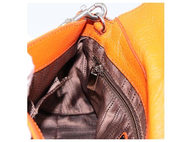 Borsa Salvatore Ferragamo Sofia Gancini in pelle 2way Orange Silver Auth 201941A Argento Arancione - vista 22