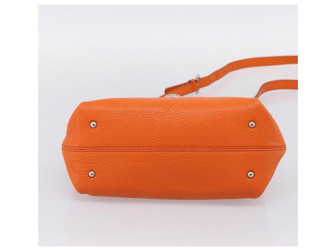 Borsa Salvatore Ferragamo Sofia Gancini in pelle 2way Orange Silver Auth 201941A Argento Arancione - vista 5