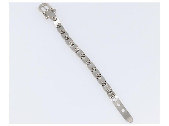 Bracciale Salvatore Ferragamo Metallo Argento Auth BA15472A - vista 11