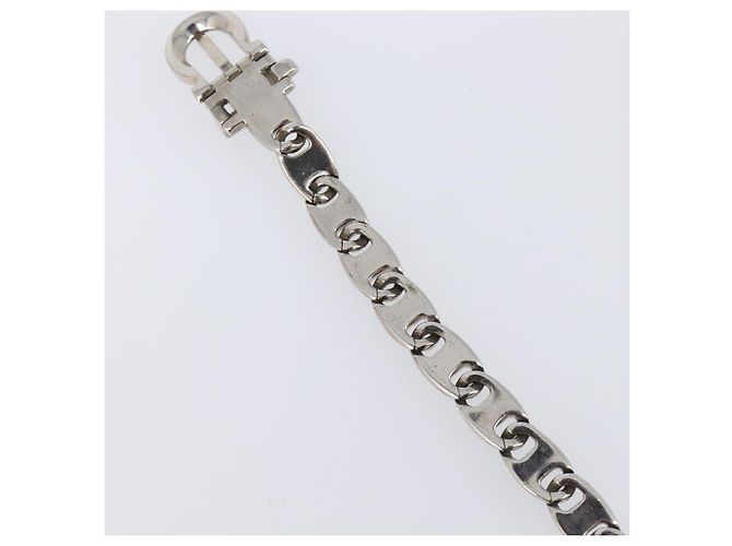 Bracciale Salvatore Ferragamo Metallo Argento Auth BA15472A - vista 15