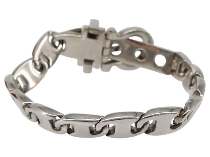Bracciale Salvatore Ferragamo Metallo Argento Auth BA15472A - vista 2